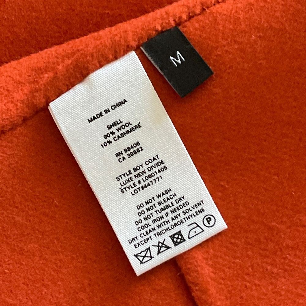 THEORY BOY COAT women’s color Burn Orange Trench Coat LUXE NEW DIVINE size M - Picture 6 of 16